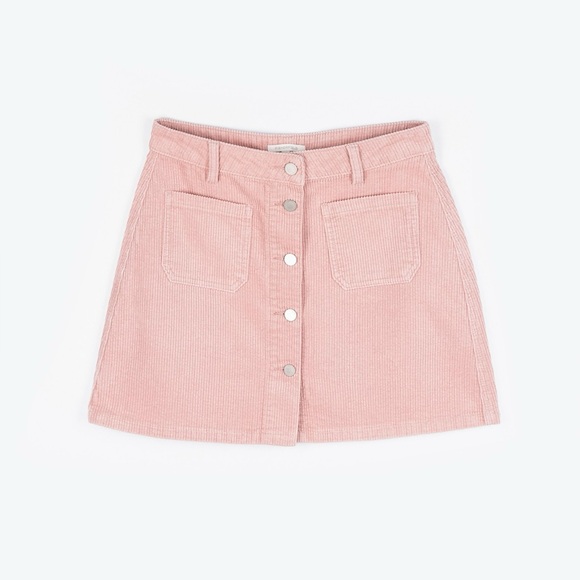 Twik Button Front Cordoroy Mini Skirt - - Picture 6 of 11